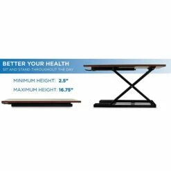 Mount-It! 17" Height-Adjustable Sit Stand Desk Converter, Brown (MI-7929-BRN) 11 Mount-It! 17" Height-Adjustable Sit Stand Desk Converter, Brown (MI-7929-BRN) -STAPLES Sales sp21608004 sc7