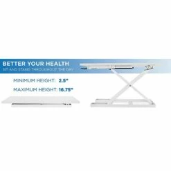 Mount-It! 17" Height Adjustable Sit Stand Desk Converter, White (MI-7929-WHT) 13 Mount-It! 17" Height Adjustable Sit Stand Desk Converter, White (MI-7929-WHT) -STAPLES Sales sp21608006 sc7