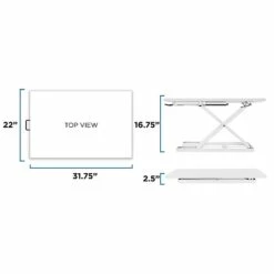 Mount-It! 17" Height Adjustable Sit Stand Desk Converter, White (MI-7929-WHT) 12 Mount-It! 17" Height Adjustable Sit Stand Desk Converter, White (MI-7929-WHT) -STAPLES Sales sp21608008 sc7