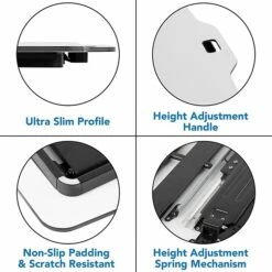 Mount-It! 1.3" -16" Tabletop Standing Desk Converter, White/Silver (MI-7938) 10 Mount-It! 1.3" -16" Tabletop Standing Desk Converter, White/Silver (MI-7938) -STAPLES Sales sp21608009 sc7