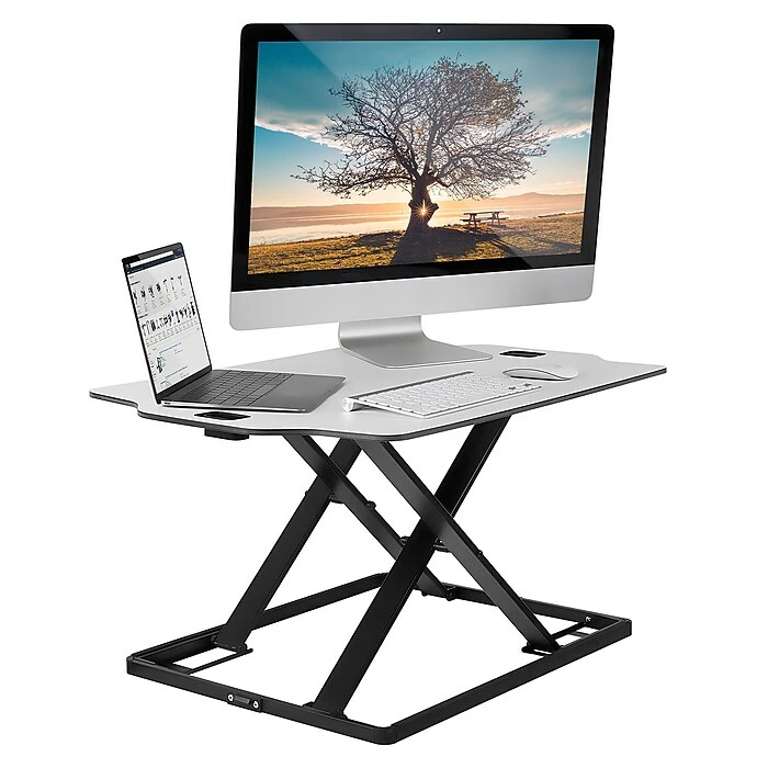 Mount-It! 1.3" -16" Tabletop Standing Desk Converter, White/Silver (MI-7938) 3 Mount-It! 1.3" -16" Tabletop Standing Desk Converter, White/Silver (MI-7938)