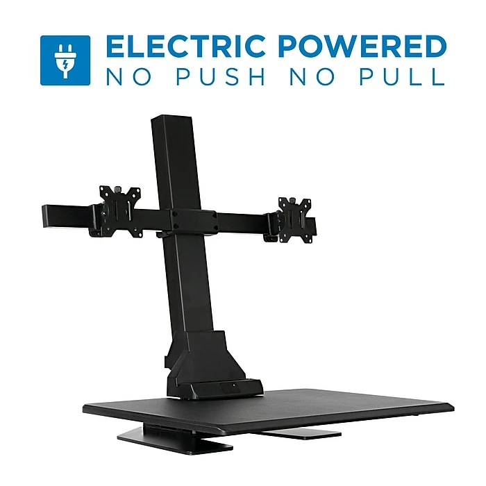 Mount-It! 1.4"-21.1" Electric Standing Desk Converter, Motorized Height Adjustable Sit Stand For Dual Monitors, Black (MI-7952) 7 Mount-It! 1.4"-21.1" Electric Standing Desk Converter, Motorized Height Adjustable Sit Stand For Dual Monitors, Black (MI-7952) - Image 5