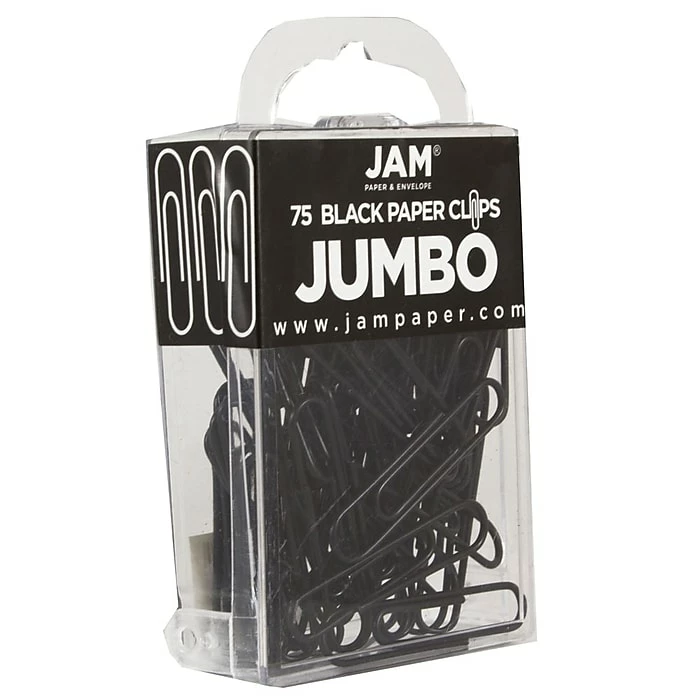 JAM Paper® Colored Jumbo Paper Clips, Large 2 Inch, Black Paperclips, 2 Packs Of 75 (2184933a) 5 JAM Paper® Colored Jumbo Paper Clips, Large 2 Inch, Black Paperclips, 2 Packs Of 75 (2184933a) - Image 3