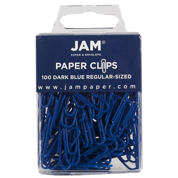 JAM Paper® Colored Standard Paper Clips, Small 1 Inch, Dark Blue Paperclips, 2 Packs Of 100 (42186868a) 4 JAM Paper® Colored Standard Paper Clips, Small 1 Inch, Dark Blue Paperclips, 2 Packs Of 100 (42186868a) - Image 2