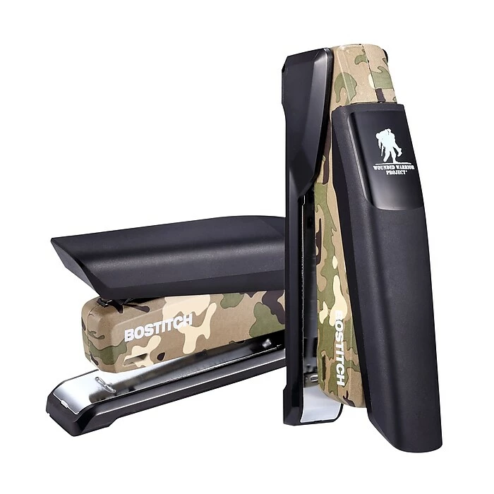 Bostitch Wounded Warrior EZ Squeeze Desktop Stapler, 28-Sheet Capacity, Black/Camouflage (INP28-WW) 5 Bostitch Wounded Warrior EZ Squeeze Desktop Stapler, 28-Sheet Capacity, Black/Camouflage (INP28-WW) - Image 3