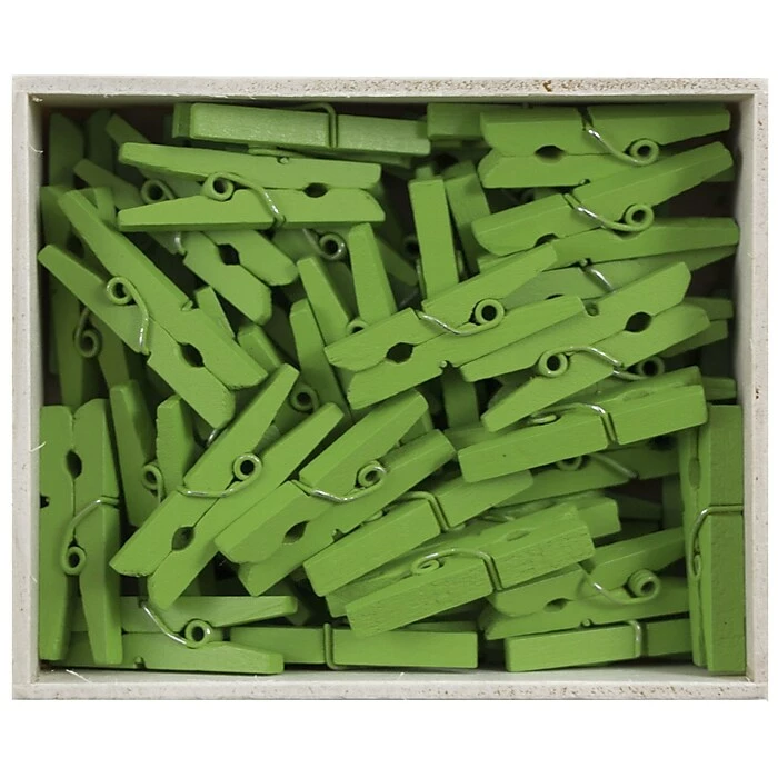 JAM Paper® Wood Clip Clothespins, Medium 1 1/8 Inch, Green Clothes Pins, 2 Packs Of 50 (230729147A) 4 JAM Paper® Wood Clip Clothespins, Medium 1 1/8 Inch, Green Clothes Pins, 2 Packs Of 50 (230729147A) - Image 2
