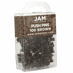 JAM Paper Pushpins, Chocolate Brown, 2 Packs Of 100 (222419049A) -STAPLES Sales sp29737938 sc7