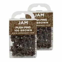 JAM Paper Pushpins, Chocolate Brown, 2 Packs Of 100 (222419049A) -STAPLES Sales sp29737940 sc7