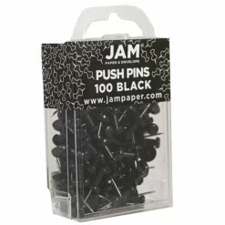 JAM Paper Push Pins, Black, 2 Packs Of 100 (222419046A) 8 JAM Paper Push Pins, Black, 2 Packs Of 100 (222419046A) -STAPLES Sales sp29738208 sc7