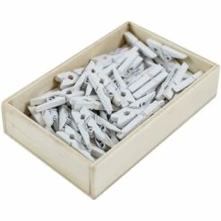 JAM Paper Wood Clip Small Wood Clothespins, White, 2 Packs Of 50 (2230717360A) -STAPLES Sales sp29738222 sc7