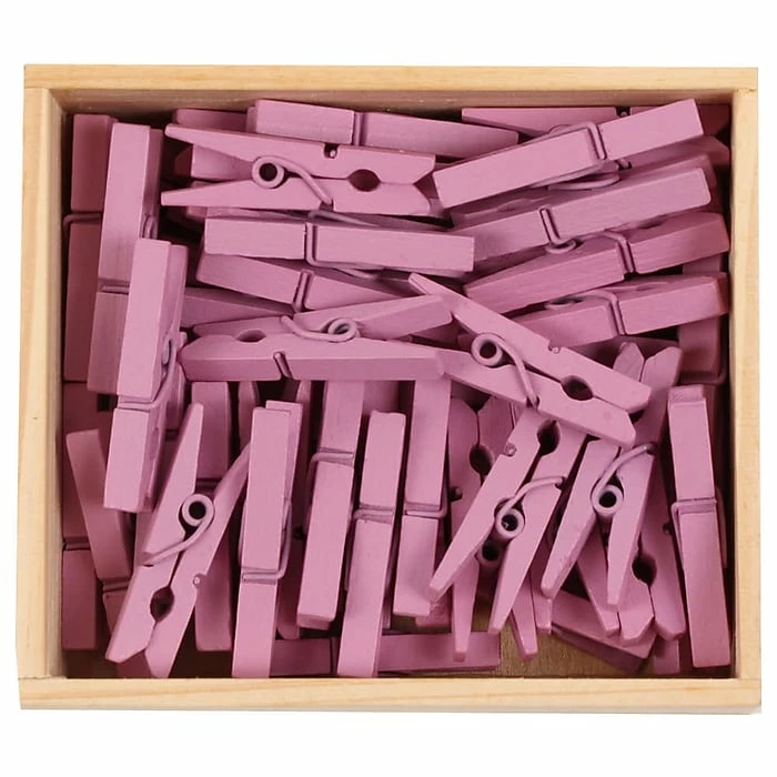 JAM Paper® Wood Clip Clothespins, Medium 1 1/8 Inch, Lavender Purple Clothes Pins, 2 Packs Of 50 (230726780A) 4 JAM Paper® Wood Clip Clothespins, Medium 1 1/8 Inch, Lavender Purple Clothes Pins, 2 Packs Of 50 (230726780A) - Image 2