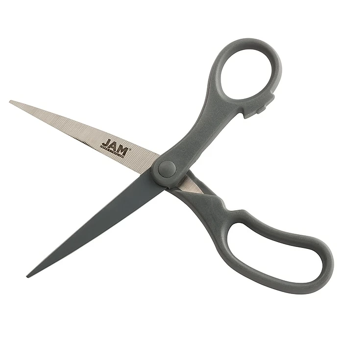 JAM Paper Precision 8" Stainless Steel Multi-Purpose/Heavy Duty Scissors, Pointed Tip, Grey (342GYZ) 5 JAM Paper Precision 8" Stainless Steel Multi-Purpose/Heavy Duty Scissors, Pointed Tip, Grey (342GYZ) - Image 3