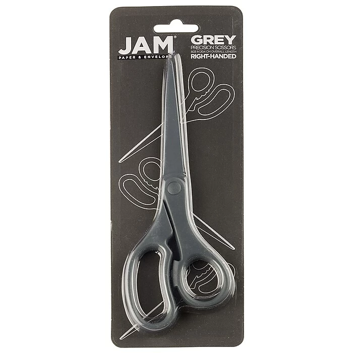 JAM Paper® Heavy Duty Multi-Purpose Precision Scissors, 8" Stainless Steel Blades, Grey (342GY) 6 JAM Paper® Heavy Duty Multi-Purpose Precision Scissors, 8" Stainless Steel Blades, Grey (342GY) - Image 4