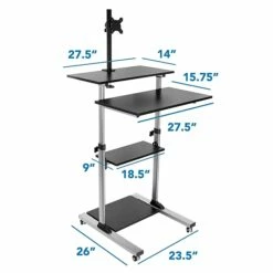 Mount-It! Rolling Sit-Stand Computer Workstation With Monitor Mount, Silver (MI-7942) 10 Mount-It! Rolling Sit-Stand Computer Workstation With Monitor Mount, Silver (MI-7942) -STAPLES Sales sp32072564 sc7