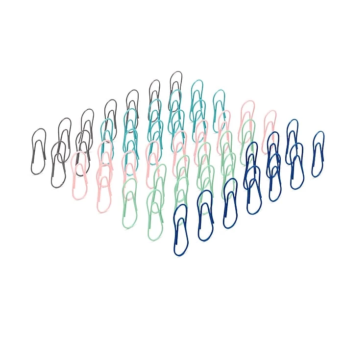 Poppin Modern Paper Clips, .31" X 1.5", Assorted, 50/Pack (105922-MC) 3 Poppin Modern Paper Clips, .31" X 1.5", Assorted, 50/Pack (105922-MC)