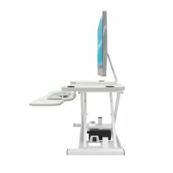 VersaDesk PowerPro Standing Desk Riser, 40" Length, Electric Sit To Stand Desktop Converter With Keyboard Tray, White -STAPLES Sales sp35515399 sc7 1