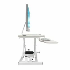 VersaDesk PowerPro Standing Desk Riser, 40" Length, Electric Sit To Stand Desktop Converter With Keyboard Tray, White -STAPLES Sales sp35515400 sc7 1