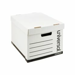 Universal Corrugated Boxes, Letter/Legal Size, White, 12/Carton (UNV95224)