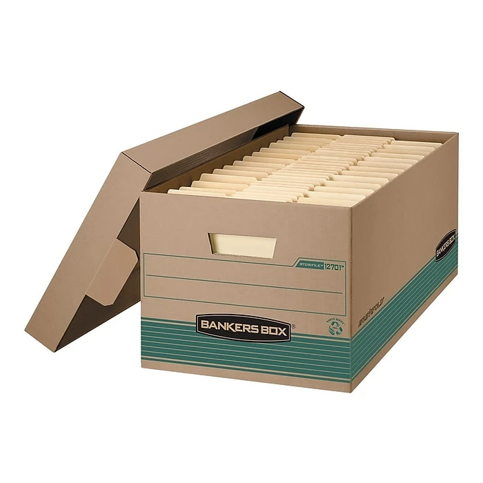 Bankers Box Stor/File Medium-Duty File Storage Boxes, Lift-Off Lid, Letter Size, Brown, 12/Carton (1270101) 3 Bankers Box Stor/File Medium-Duty File Storage Boxes, Lift-Off Lid, Letter Size, Brown, 12/Carton (1270101)