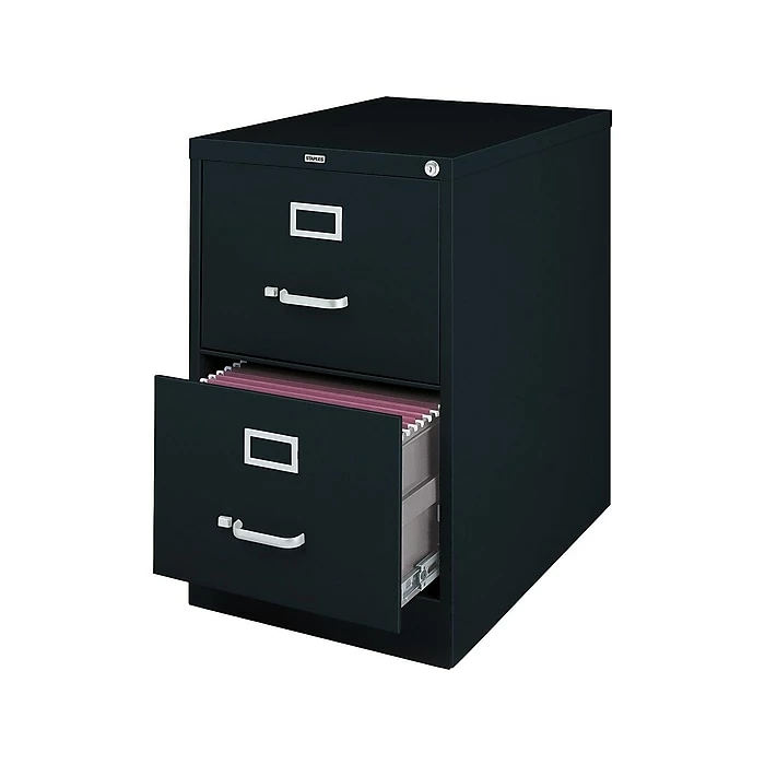 Staples 2 File Drawers Vertical File Cabinet, Locking, Black, Legal, 26.5"D (13447D) 3 Staples 2 File Drawers Vertical File Cabinet, Locking, Black, Legal, 26.5"D (13447D)