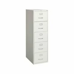 Staples Commercial 5 File Drawer Vertical File Cabinet, Locking, Gray, Legal, 26.5"D (21921D)