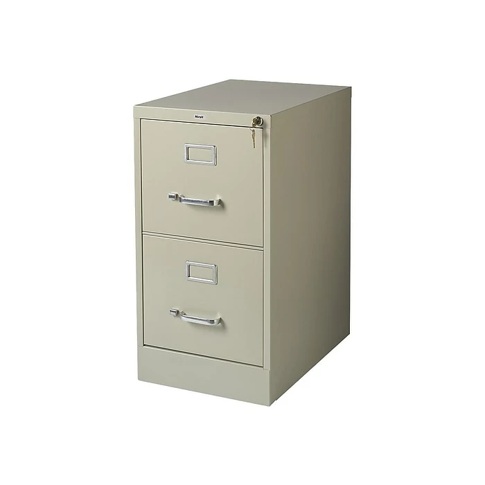 Staples 2-Drawer Vertical File Cabinet, Locking, Letter, Putty/Beige, 22"D (22334D) 4 Staples 2-Drawer Vertical File Cabinet, Locking, Letter, Putty/Beige, 22"D (22334D) - Image 2