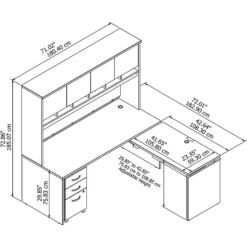 Bush Business Furniture Westfield 72W X 30D 3 Position Sit To Stand L Desk W/ Hutch And File Cabinet, Mocha Cherry (SRC124MRSU) 14 Bush Business Furniture Westfield 72W X 30D 3 Position Sit To Stand L Desk W/ Hutch And File Cabinet, Mocha Cherry (SRC124MRSU) -STAPLES Sales sp38462095 sc7