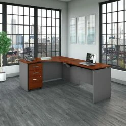 Bush Business Furniture Westfield 60W X 43D Right Hand 3 Position Sit To Stand L Desk W File Cabinet, Hansen Cherry (SRC128HCSU) 15 Bush Business Furniture Westfield 60W X 43D Right Hand 3 Position Sit To Stand L Desk W File Cabinet, Hansen Cherry (SRC128HCSU) -STAPLES Sales sp38463131 sc7