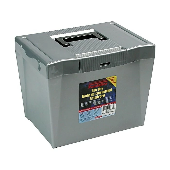 Pendaflex Economy Plastic Portable Tote Gray (PFX 20862) 4 Pendaflex Economy Plastic Portable Tote Gray (PFX 20862) - Image 2