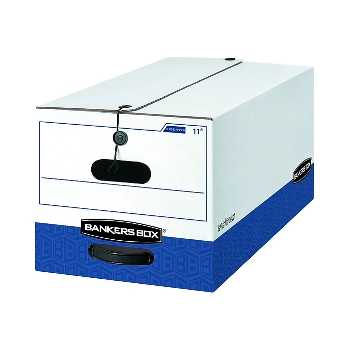 Bankers Box Liberty Heavy-Duty Corrugated File Storage Boxes, Letter Size, White/Blue, 4/Carton (0001103) 7 Bankers Box Liberty Heavy-Duty Corrugated File Storage Boxes, Letter Size, White/Blue, 4/Carton (0001103) - Image 5