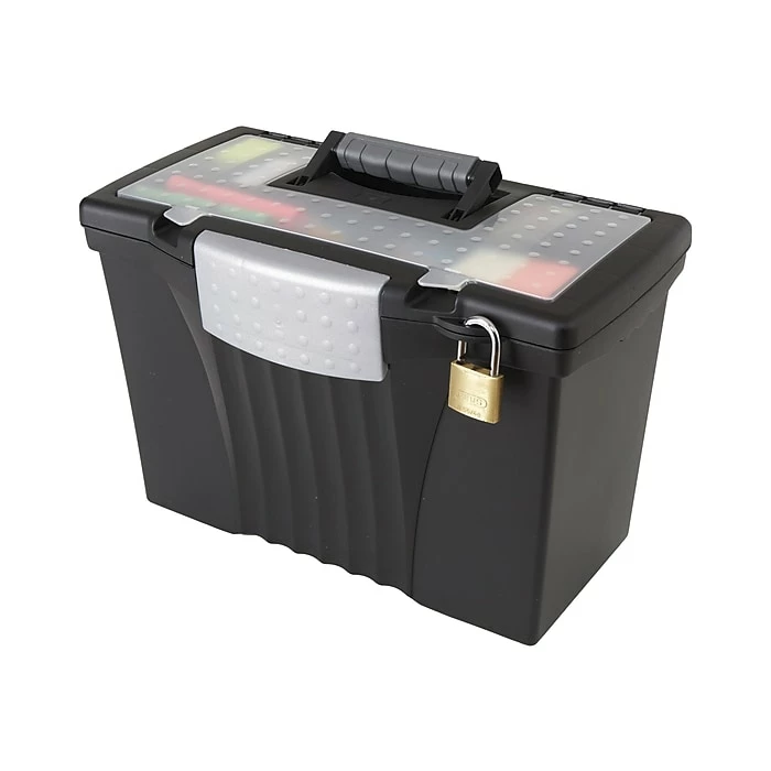 Storex File Storage Box With Organizer Lid, Letter/Legal Size, Black (61510U01C) 4 Storex File Storage Box With Organizer Lid, Letter/Legal Size, Black (61510U01C) - Image 2