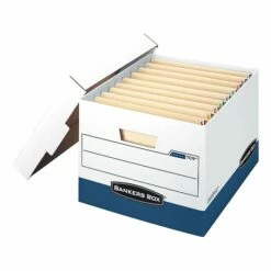 Bankers Box Heavy-Duty FastFold File Storage Boxes, Lift-Off Lid, Letter/Legal Size, White/Blue, 12/Carton (00709) 9 Bankers Box Heavy-Duty FastFold File Storage Boxes, Lift-Off Lid, Letter/Legal Size, White/Blue, 12/Carton (00709) -STAPLES Sales sp40285663 sc7
