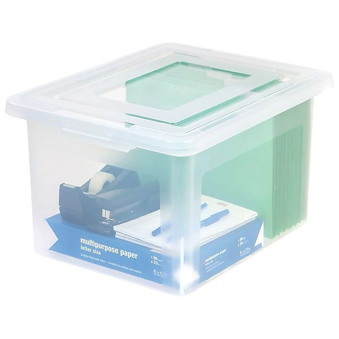 Staples Plastic File Box, Letter/Legal Size, Clear (140050) 6 Staples Plastic File Box, Letter/Legal Size, Clear (140050) - Image 4