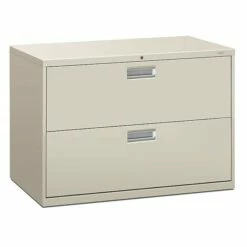 HON Brigade 600 Series Lateral File, 2 Drawers, Aluminum Pull, 42"W, Light Gray Finish, (HON692LQ)