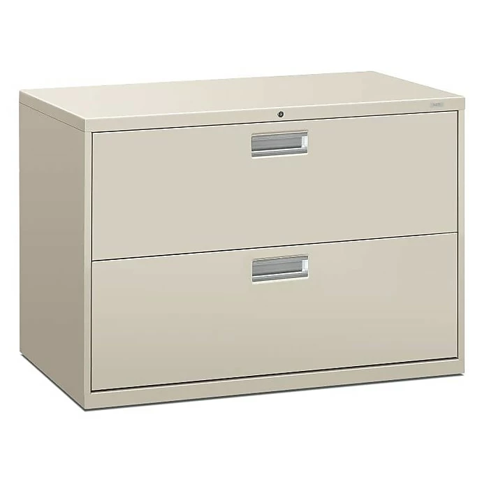 HON Brigade 600 Series Lateral File, 2 Drawers, Aluminum Pull, 42"W, Light Gray Finish, (HON692LQ) 3 HON Brigade 600 Series Lateral File, 2 Drawers, Aluminum Pull, 42"W, Light Gray Finish, (HON692LQ)