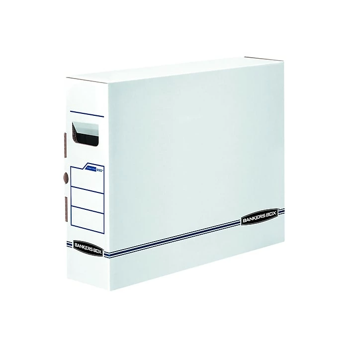 Bankers Box Corrugated File Storage Boxes, X-Ray Size, White/Blue, 6/Carton (00650) 3 Bankers Box Corrugated File Storage Boxes, X-Ray Size, White/Blue, 6/Carton (00650)