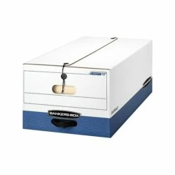 Bankers Box Heavy-Duty Corrugated File Storage Boxes, String & Button, Legal Size, White/Blue, 4/Carton (0001203) 9 Bankers Box Heavy-Duty Corrugated File Storage Boxes, String & Button, Legal Size, White/Blue, 4/Carton (0001203) -STAPLES Sales sp40798027 sc7