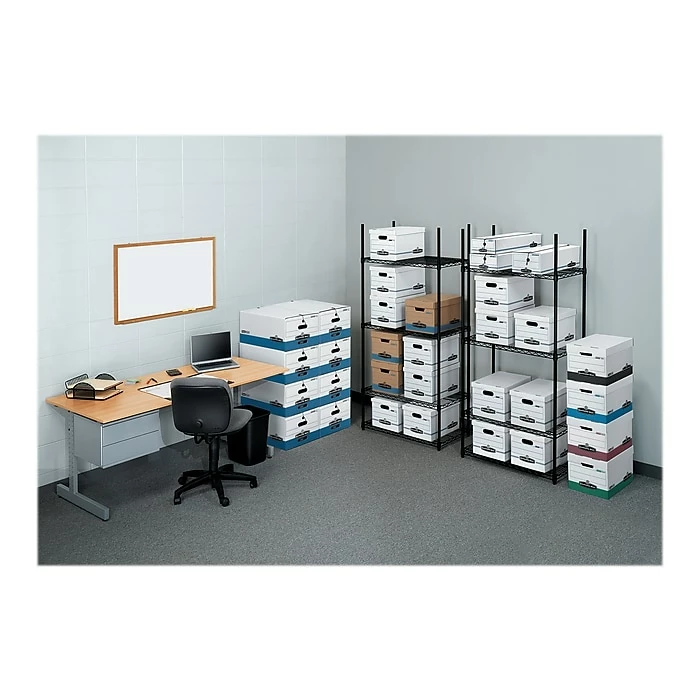 Bankers Box Liberty Heavy-Duty Corrugated File Storage Boxes, Letter Size, White/Blue, 4/Carton (0001103) 5 Bankers Box Liberty Heavy-Duty Corrugated File Storage Boxes, Letter Size, White/Blue, 4/Carton (0001103) - Image 3