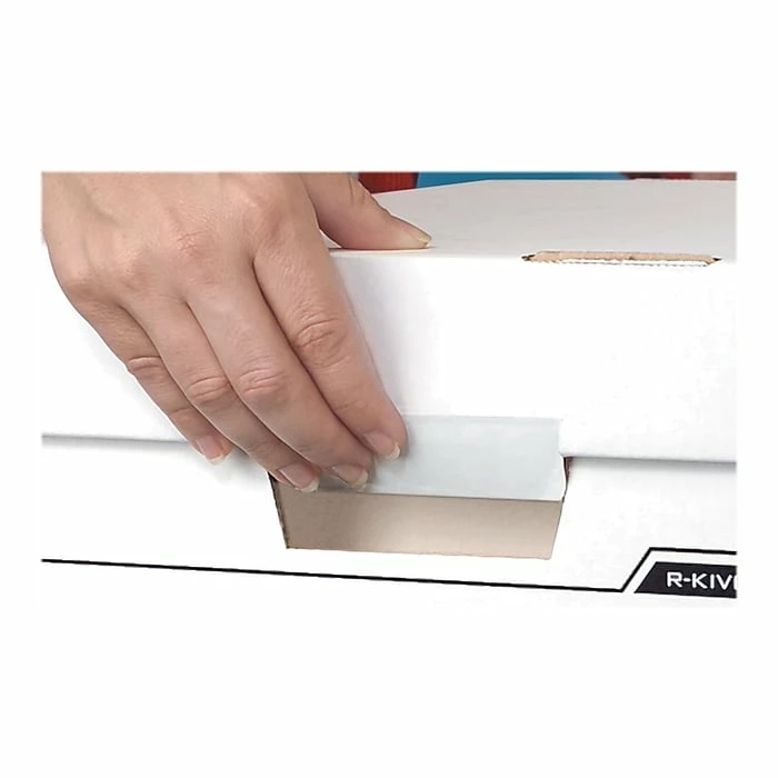 Bankers Box R-Kive® Heavy-Duty FastFold File Storage Boxes, Lift-Off Lid, Letter/Legal Size, White/Black, 12/Carton (00724) 5 Bankers Box R-Kive® Heavy-Duty FastFold File Storage Boxes, Lift-Off Lid, Letter/Legal Size, White/Black, 12/Carton (00724) - Image 3