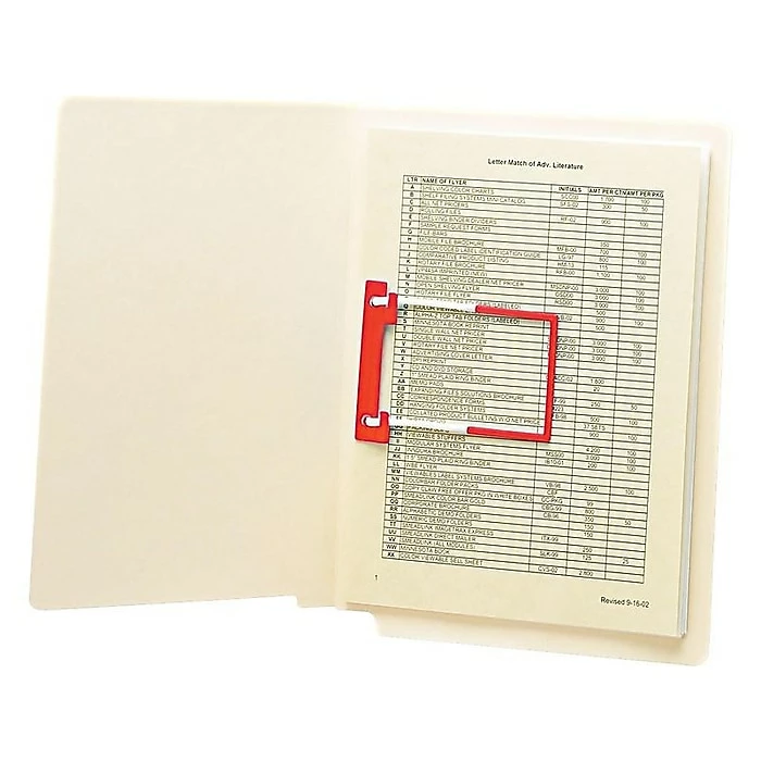 Smead U-Clip Bonded Fasteners, #1, Red/White, 100/Box (68260) 3 Smead U-Clip Bonded Fasteners, #1, Red/White, 100/Box (68260)