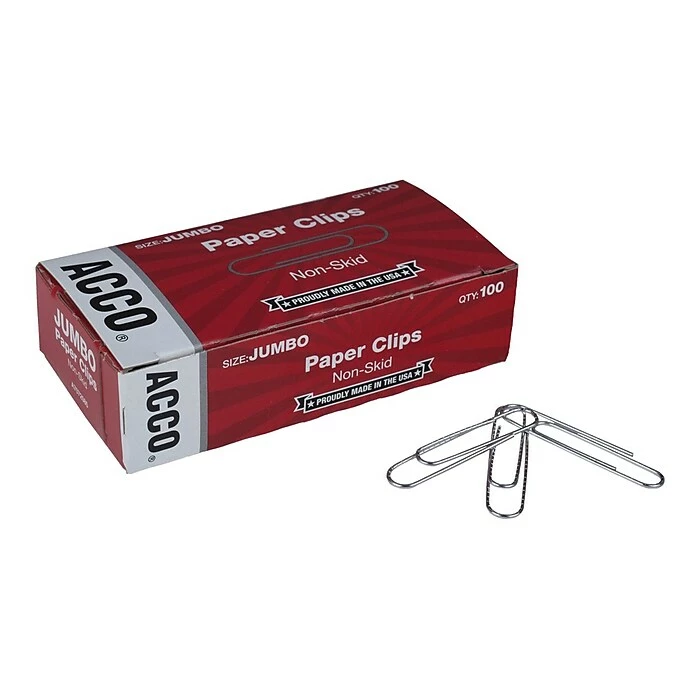 ACCO Economy Jumbo Paper Clips, Silver, 100/Box (A7072585) 4 ACCO Economy Jumbo Paper Clips, Silver, 100/Box (A7072585) - Image 2