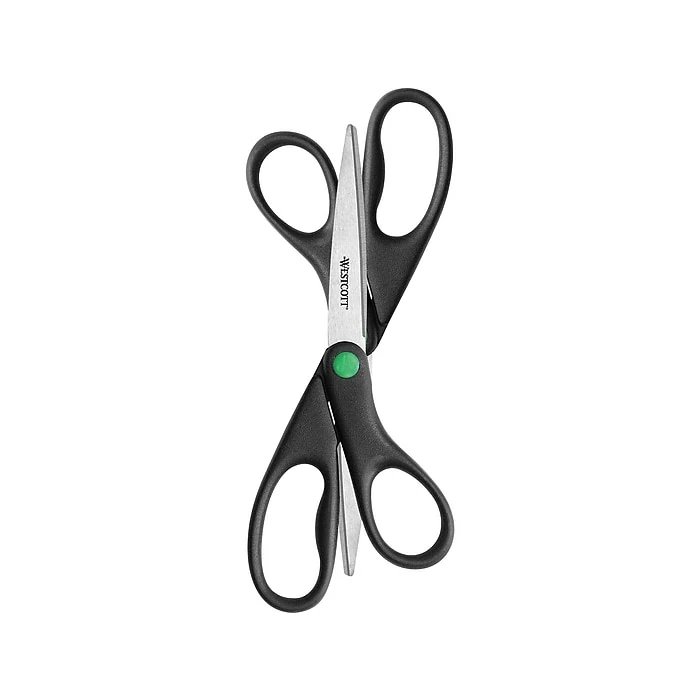 Westcott KleenEarth 8" Stainless Steel Sewing/Craft Scissors, Pointed Tip, Black, 2/Pack (15179) 3 Westcott KleenEarth 8" Stainless Steel Sewing/Craft Scissors, Pointed Tip, Black, 2/Pack (15179)