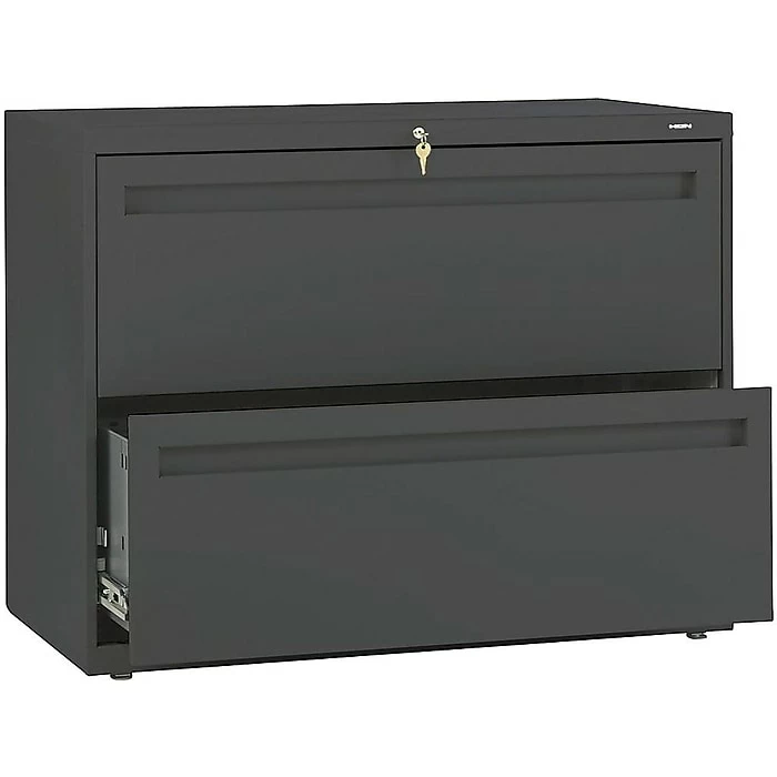 HON Brigade 700 Series 2-Drawer Lateral File Cabinet, Locking, Charcoal, Letter/Legal, 36"W (H782.L.S) 4 HON Brigade 700 Series 2-Drawer Lateral File Cabinet, Locking, Charcoal, Letter/Legal, 36"W (H782.L.S) - Image 2