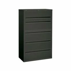 HON Brigade 700 Series 5-Drawer Lateral File Cabinet, Locking, Letter/Legal, Charcoal, 42"W (HON795LS)