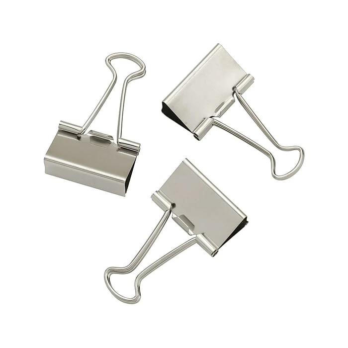 Staples Binder Clips, Medium, Satin Silver, 24/Pack (21600) 3 Staples Binder Clips, Medium, Satin Silver, 24/Pack (21600)