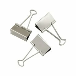 Staples Large Binder Clips, Large, Satin Silver, 12/Pack (21598)