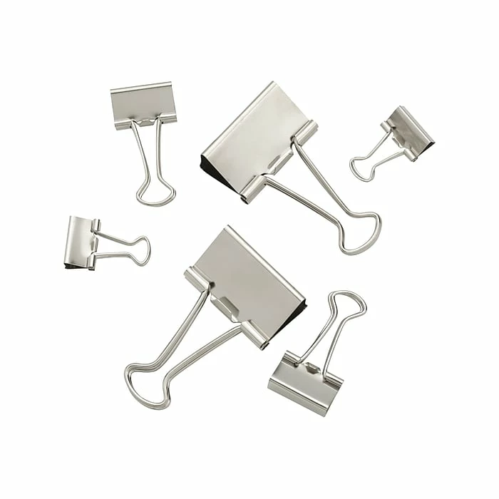 Staples Binder Clips, Assorted, Satin Silver, 30/Pack (21599) 3 Staples Binder Clips, Assorted, Satin Silver, 30/Pack (21599)