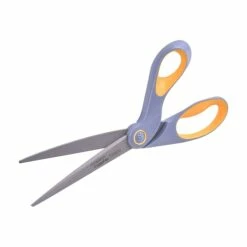Westcott® Bent ExtremEdge Adjustable Tension Titanium Bonded® 9" Scissors, Blunt Tip, Gray/Yellow (14669) -STAPLES Sales sp42717179 sc7