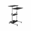 Mount-It! 27.5"W Mobile Height Adjustable Desk, Silver, Plastic/Steel (MI-7940) -STAPLES Sales sp42717661 sc7