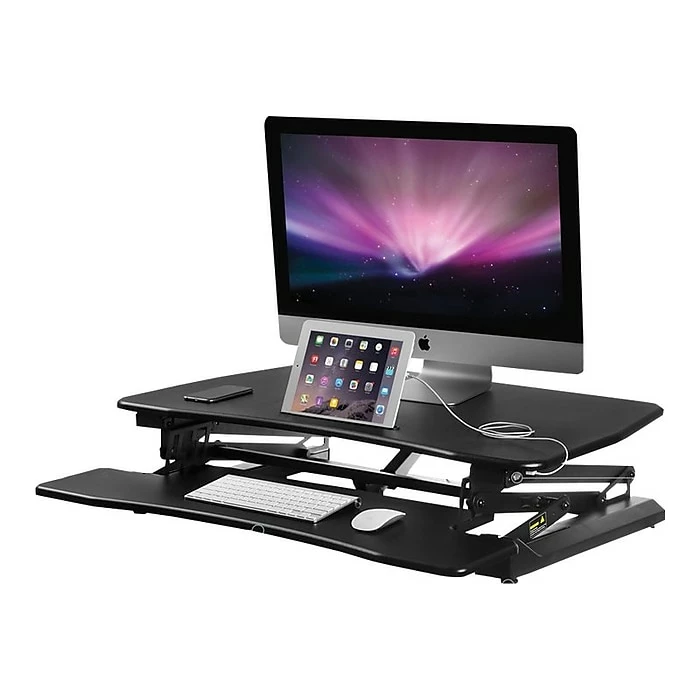 Mount-It! Electric 35.4"W Standing Desk Converter, Plastic Steel (MI-7927E) 5 Mount-It! Electric 35.4"W Standing Desk Converter, Plastic Steel (MI-7927E) - Image 3
